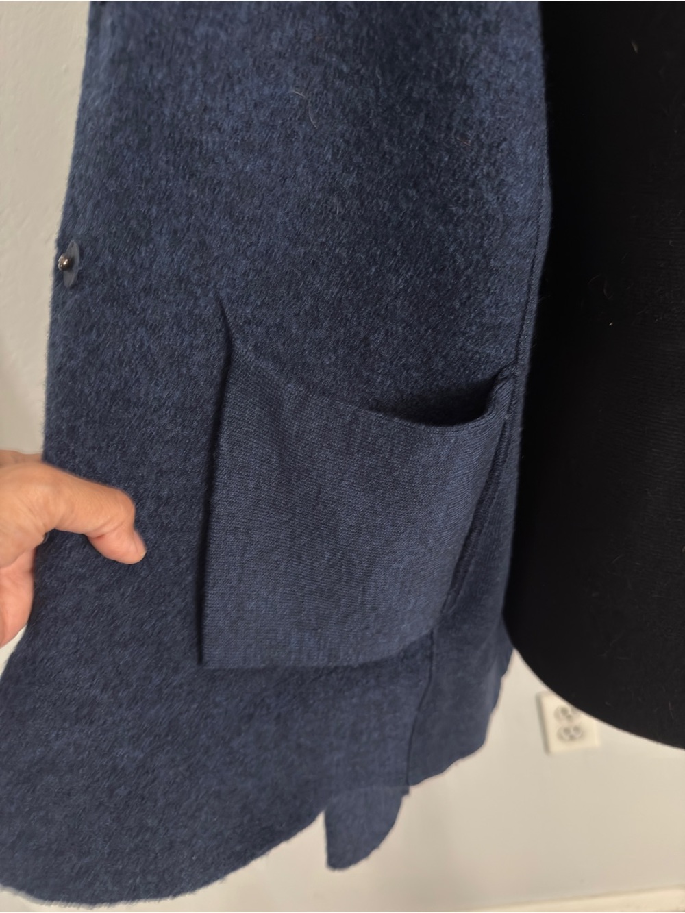Eileen Fisher 100% Wool Snap Front Jacket – Navy Blue – Size Small - Picture 6 of 9